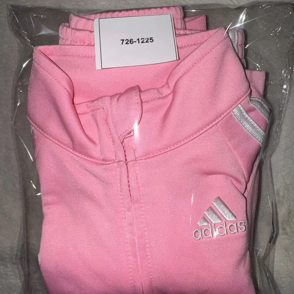 Adidas Baby Girls Pink 3-Stripe Tracksuit Set Jacket and Pants 9M AC6109N